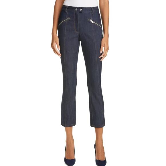 Cinq à Sept  Rita Crop Denim Jean High Rise Stretch Dark Wash Sz 10 - Picture 1 of 10